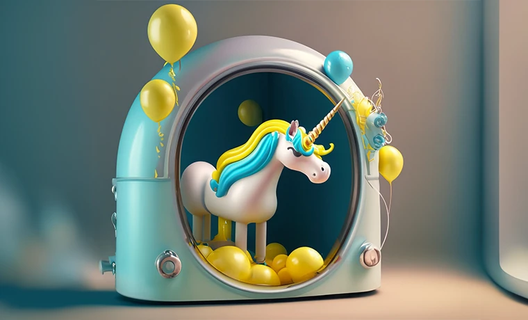 Licorne avec des ballons agence communication vendée et deux sèvre